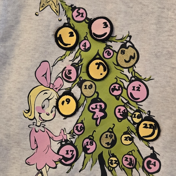 Grinch Festive Kids Sweatshirt With Advent Calendar and Pants Set - Picture 2 of 4